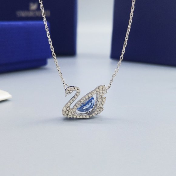 Swarovski Jewelry - Swarovski Blue Swan Heartbeat Necklace